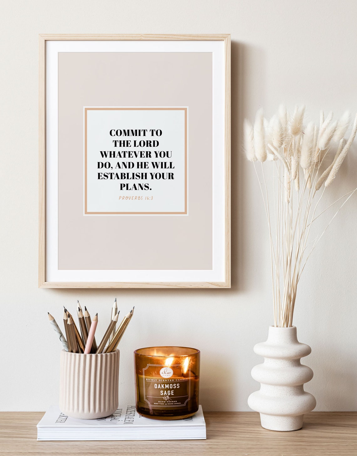 Proverbs 163 Bible Verse Wall Art Commit Your Plans To The Lord Christian Art Modern Minimalist Design Faith Poster - Image 4