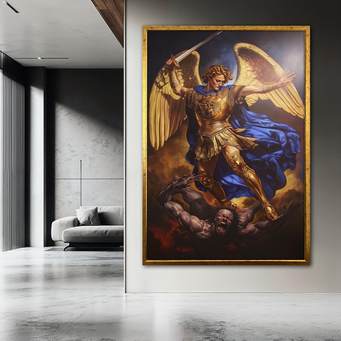 Archangel Michael Painting, Christian Warrior Art Print - Image 3
