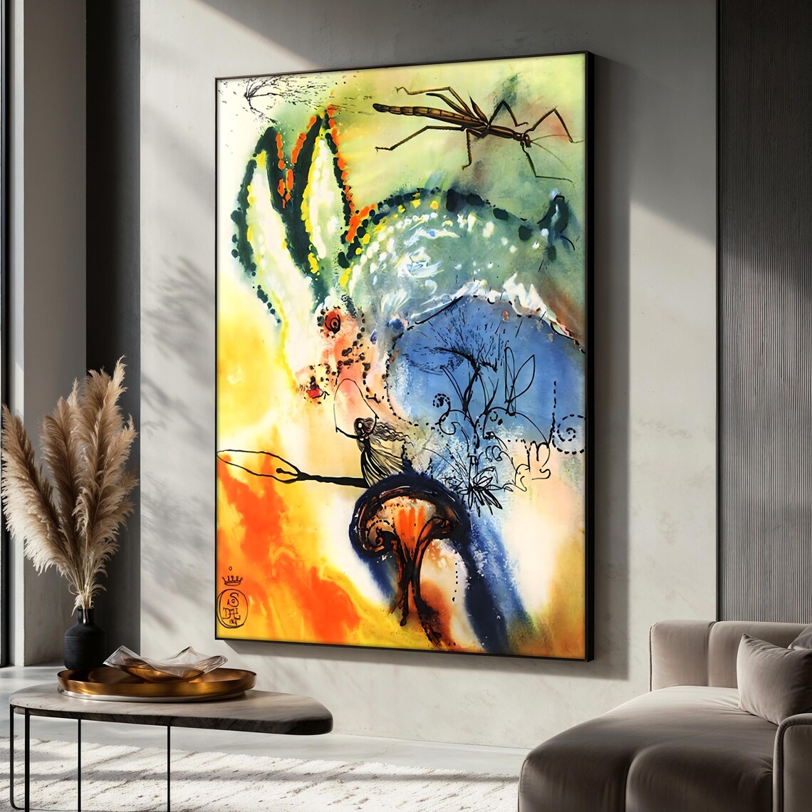Colorful Rabbit Painting, Salvador Dali Surreal Bunny