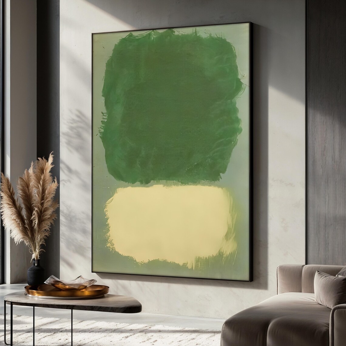 Mark Rothko Painting, Expressive Green Abstract