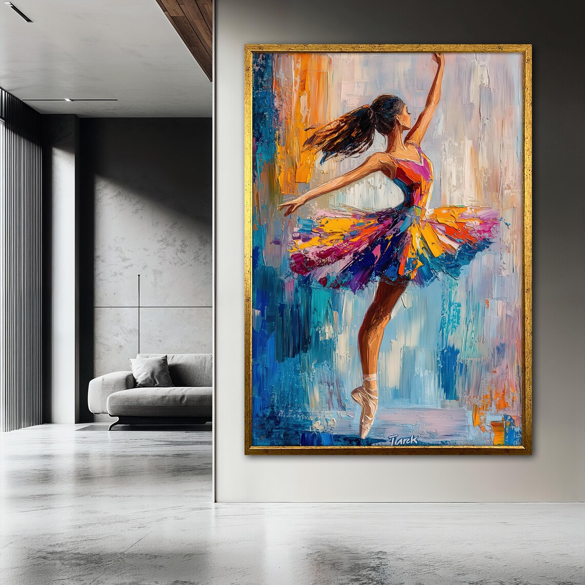 Colorful Ballerina Painting, Graceful Dancer Art - Image 3