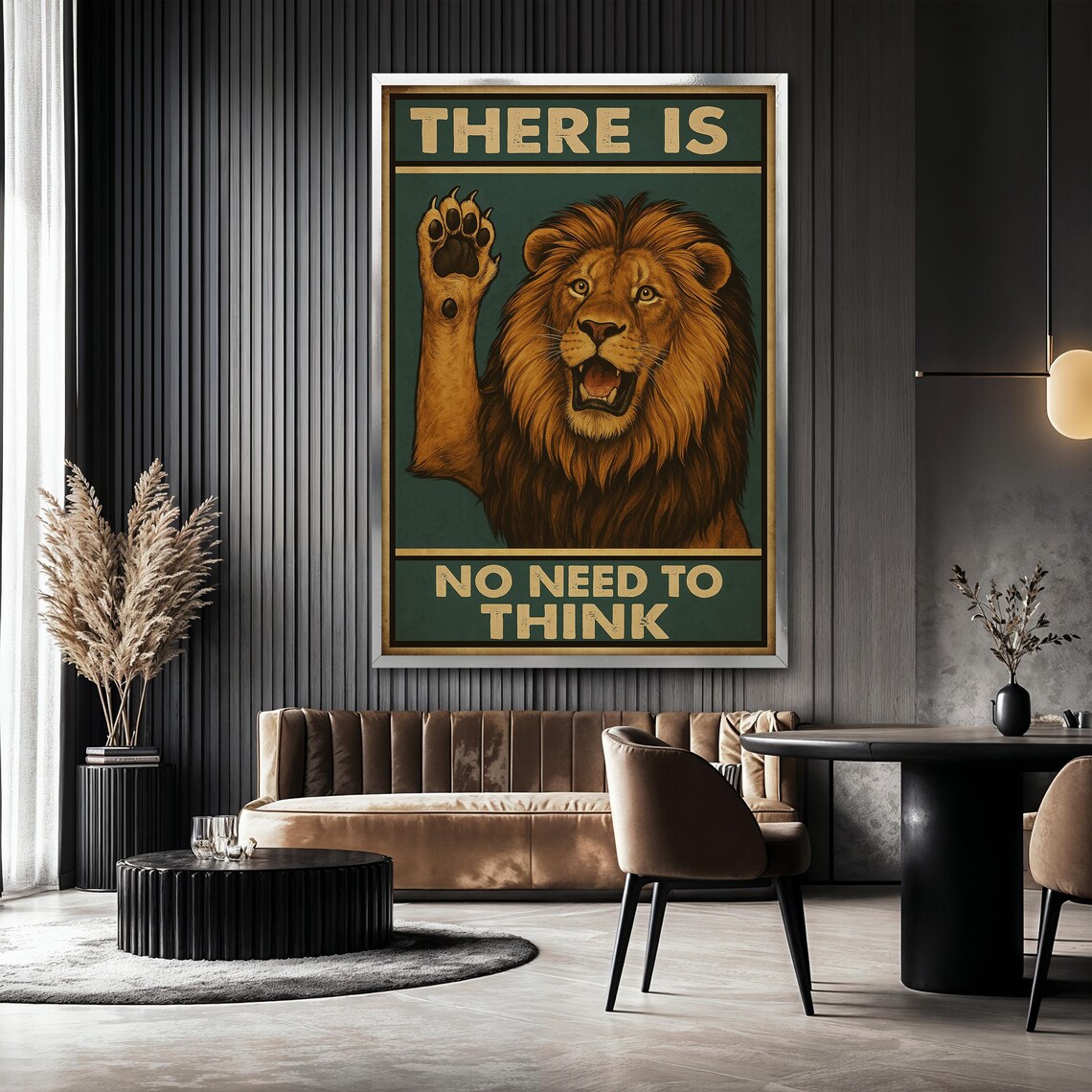 Funny Lion Painting, Humorous Motivational Decor - Image 2