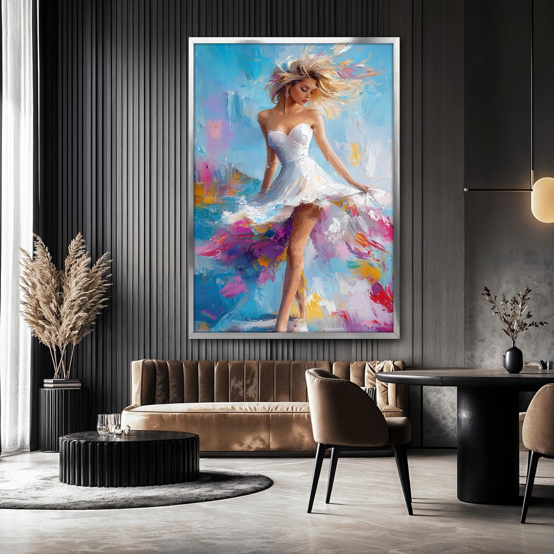 Colorful Woman Painting, Modern Abstract Artwork - Image 2