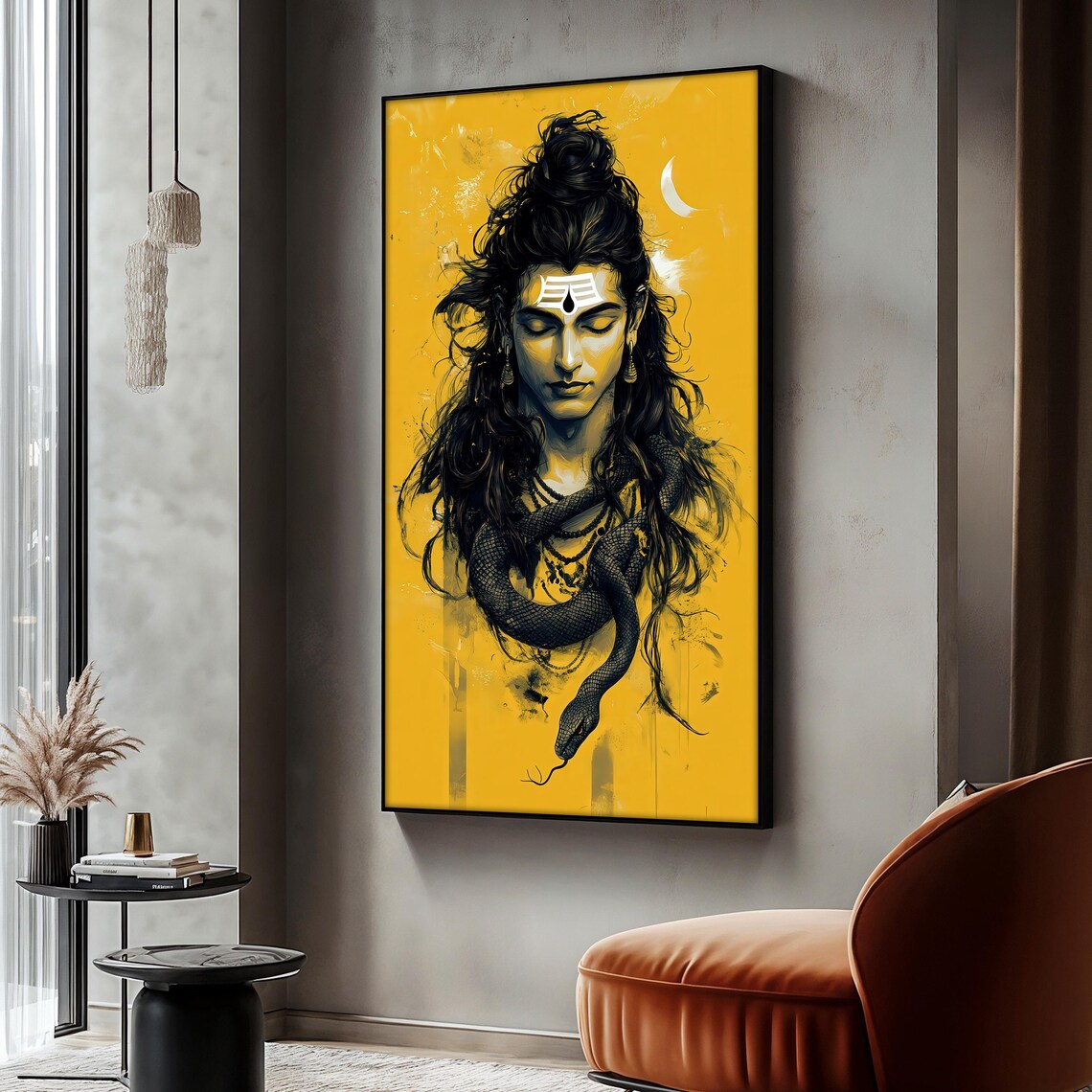 Shiva Painting, Hindu God Spiritual Portrait