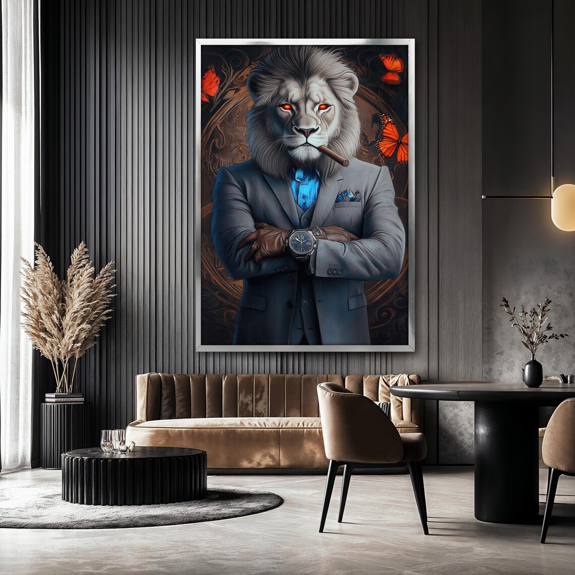 Lion In Suit Painting, Modern Animal Portrait - Image 2