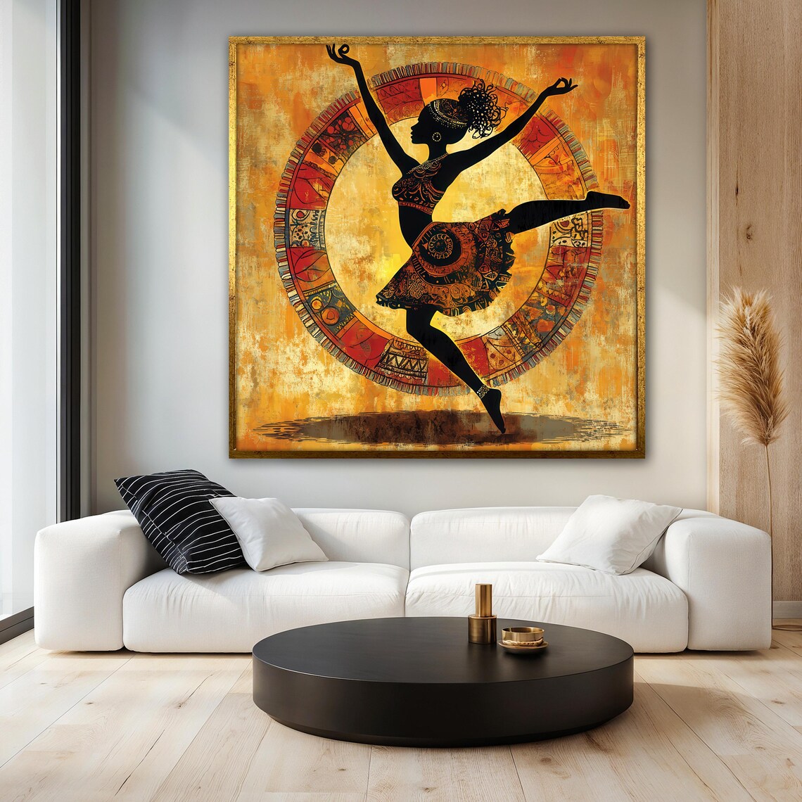African Woman Painting, Tribal Dance Boho Artwork - Image 3