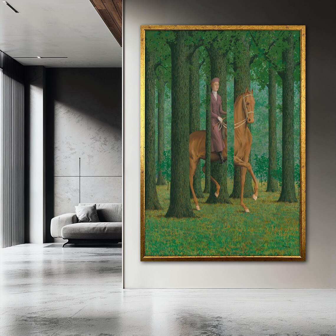Rene Magritte Le Blanc Seing Rider and Horse Forest Art Poster - Image 3