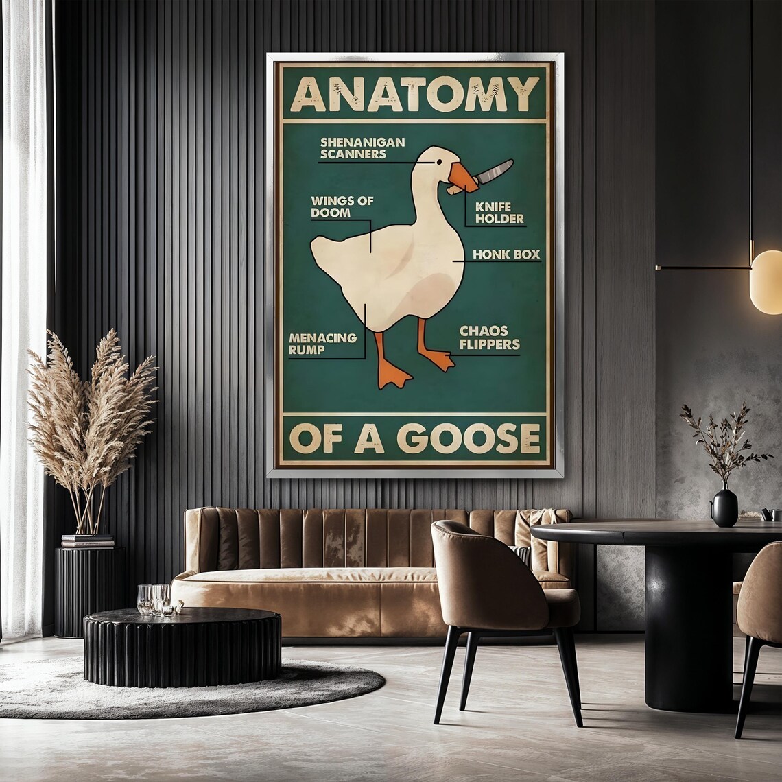 Funny Goose Painting, Humorous Animal Art Print - Image 2