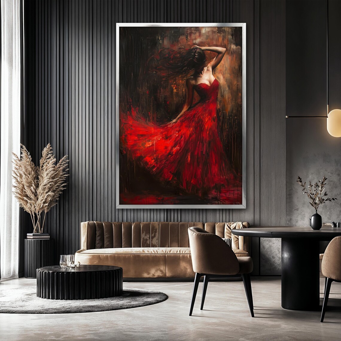 Sensual Woman In Red Painting, Bedroom Wall Art - Image 2
