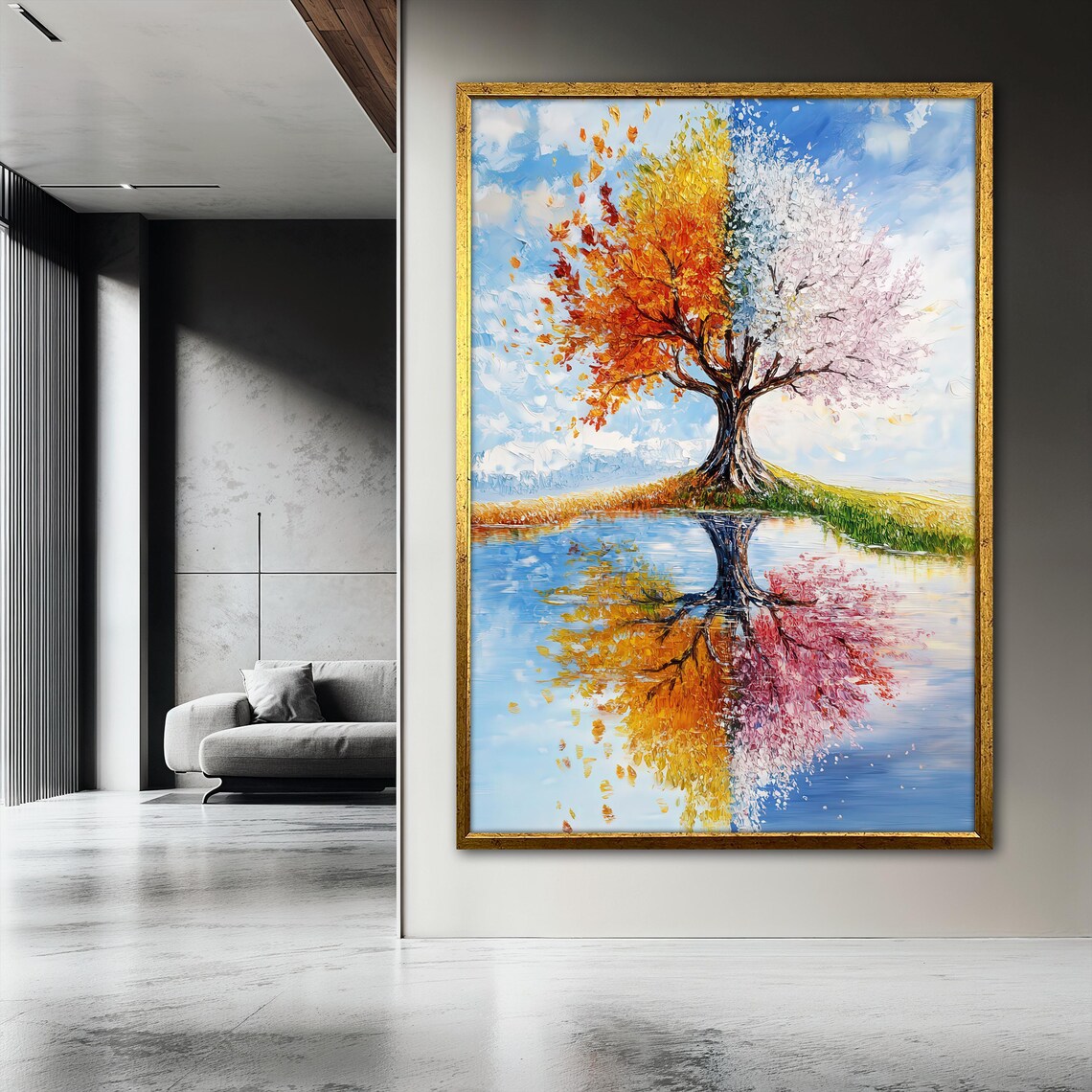 Four Seasons Tree, Abstract Nature Landscape - Image 3