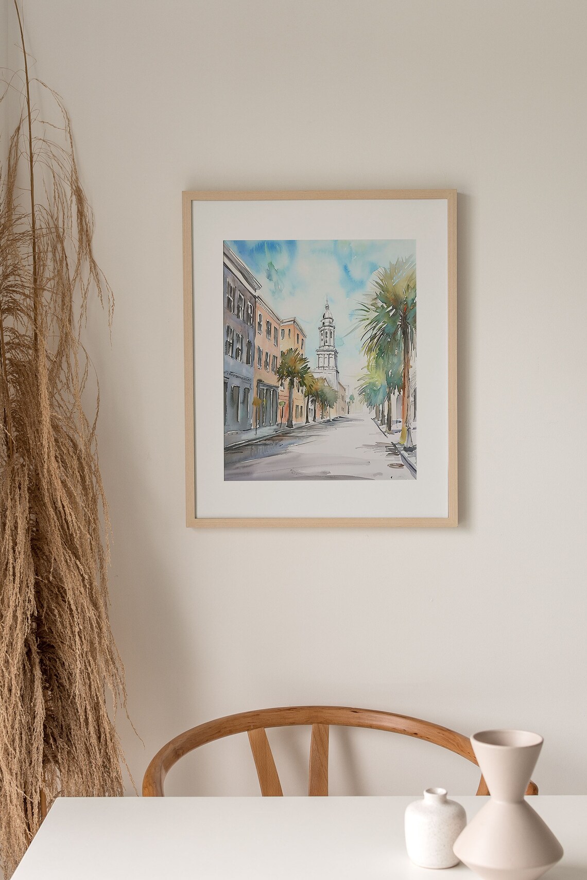 Charleston Broad Street Watercolor Art Print, South Carolina - Image 2