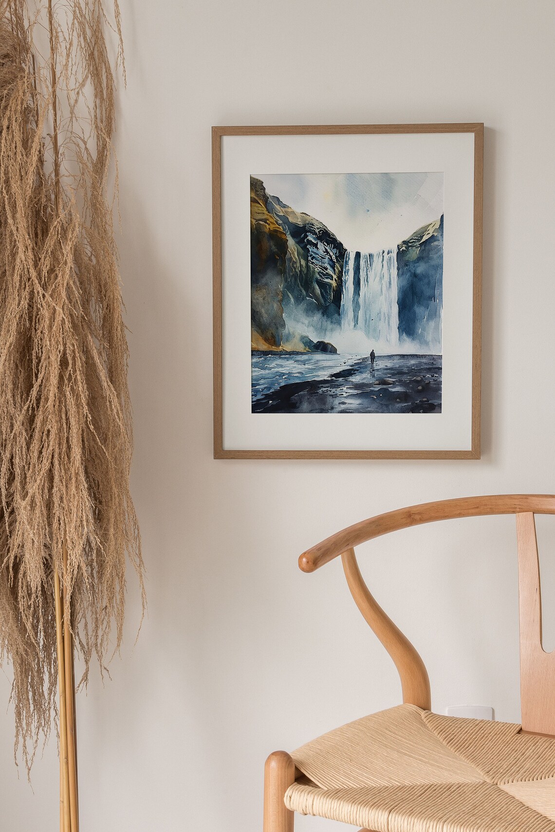 Skogafoss Waterfall Watercolor Art Print, Icelandic Landscape - Image 5