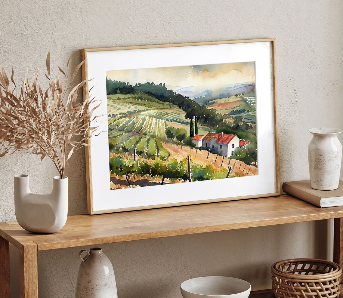 Port Wine Vineyard Watercolor Art Print, Portugal - Image 3