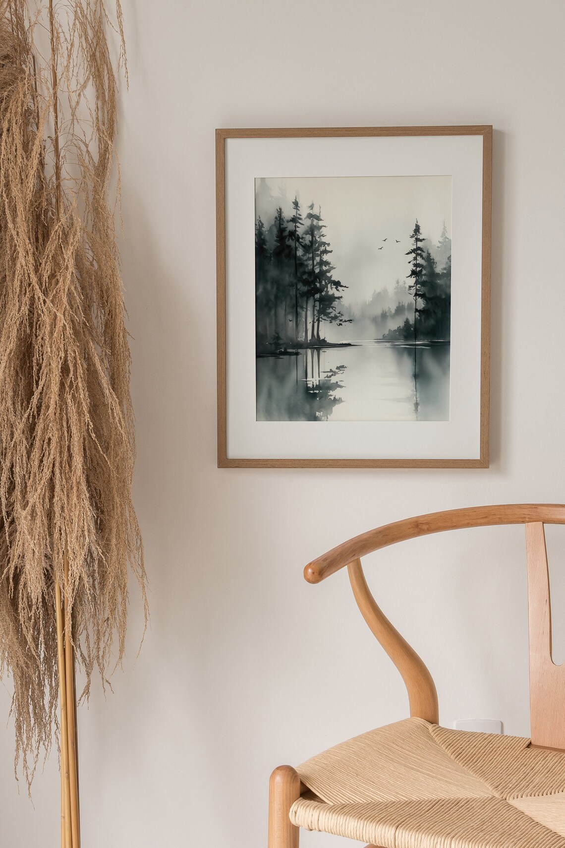 Pacific Northwest Watercolor Oregon Misty Waters Art Print - Image 5