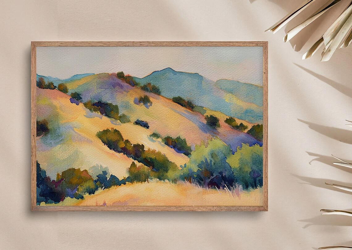 San Luis Obispo Watercolor Landscape Art Print - Image 3