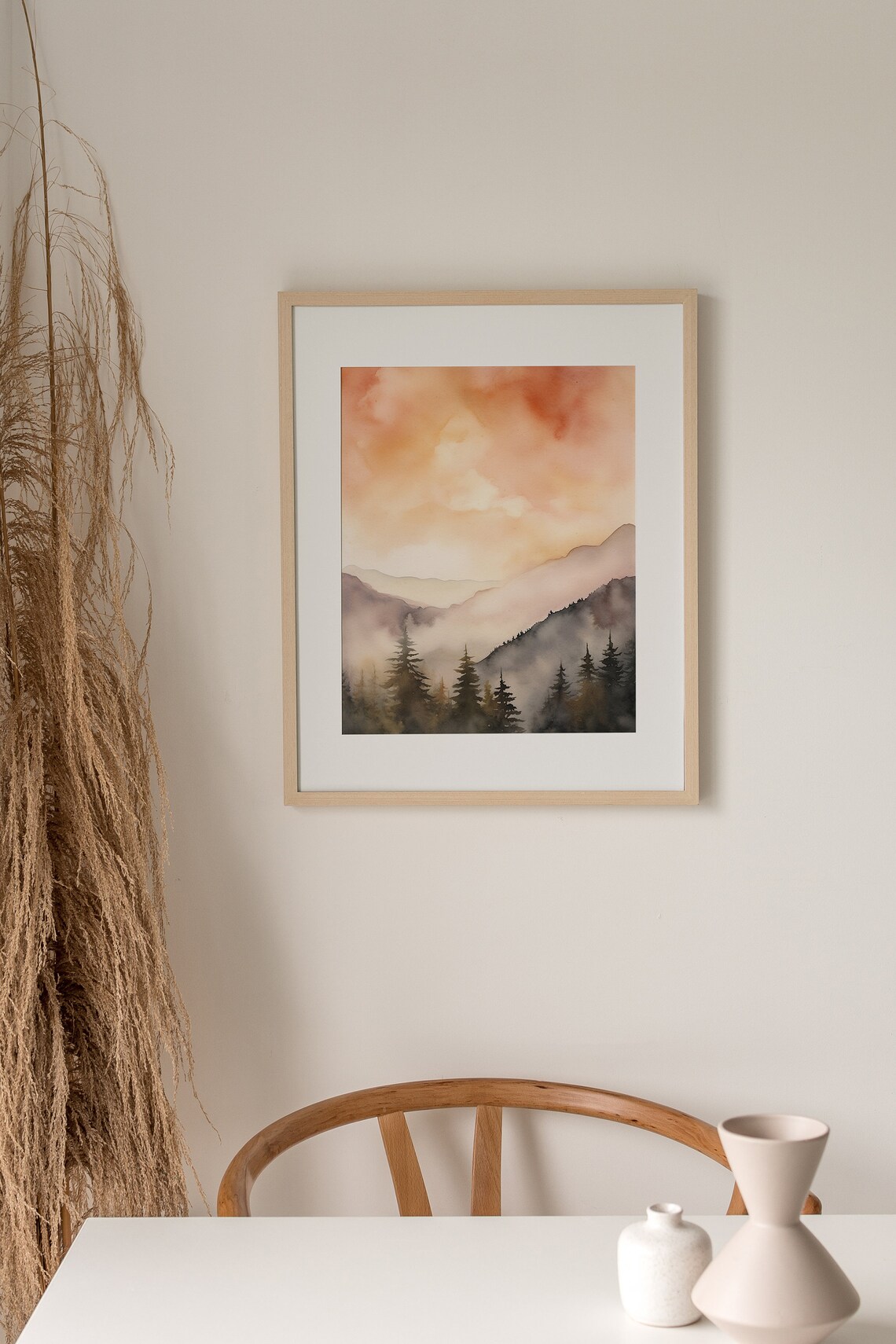 Great Smoky Mountains Painting Sunset Wall Art Print - Image 3