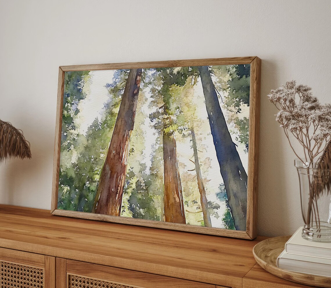 Humboldt Redwoods Watercolor Art Print, National Park - Image 5