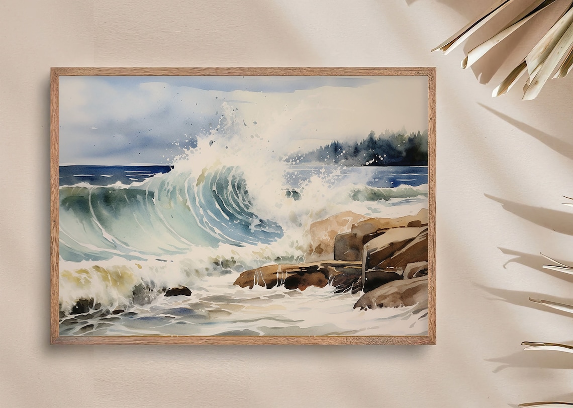 Lake Superior Watercolor Art Print, Great Lakes Landscape - Image 2
