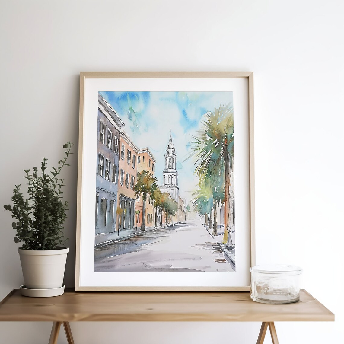 Charleston Broad Street Watercolor Art Print, South Carolina - Image 4