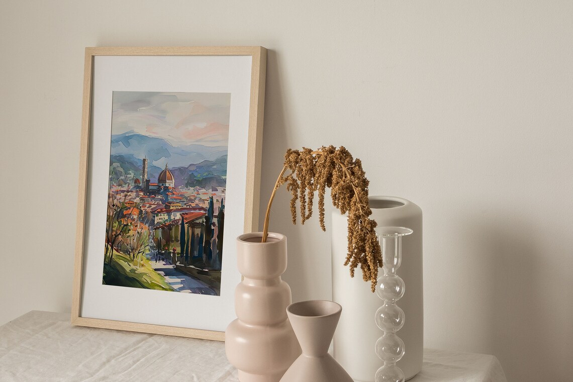 Florence Watercolor Art Print, Italian Skyline - Image 4