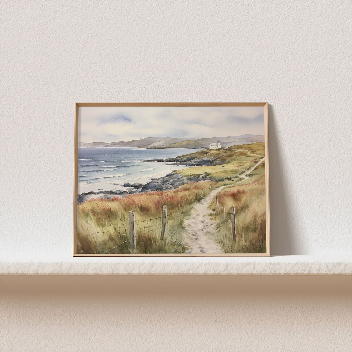 Wild Atlantic Way Ireland Coastline Watercolor Art Print - Image 4