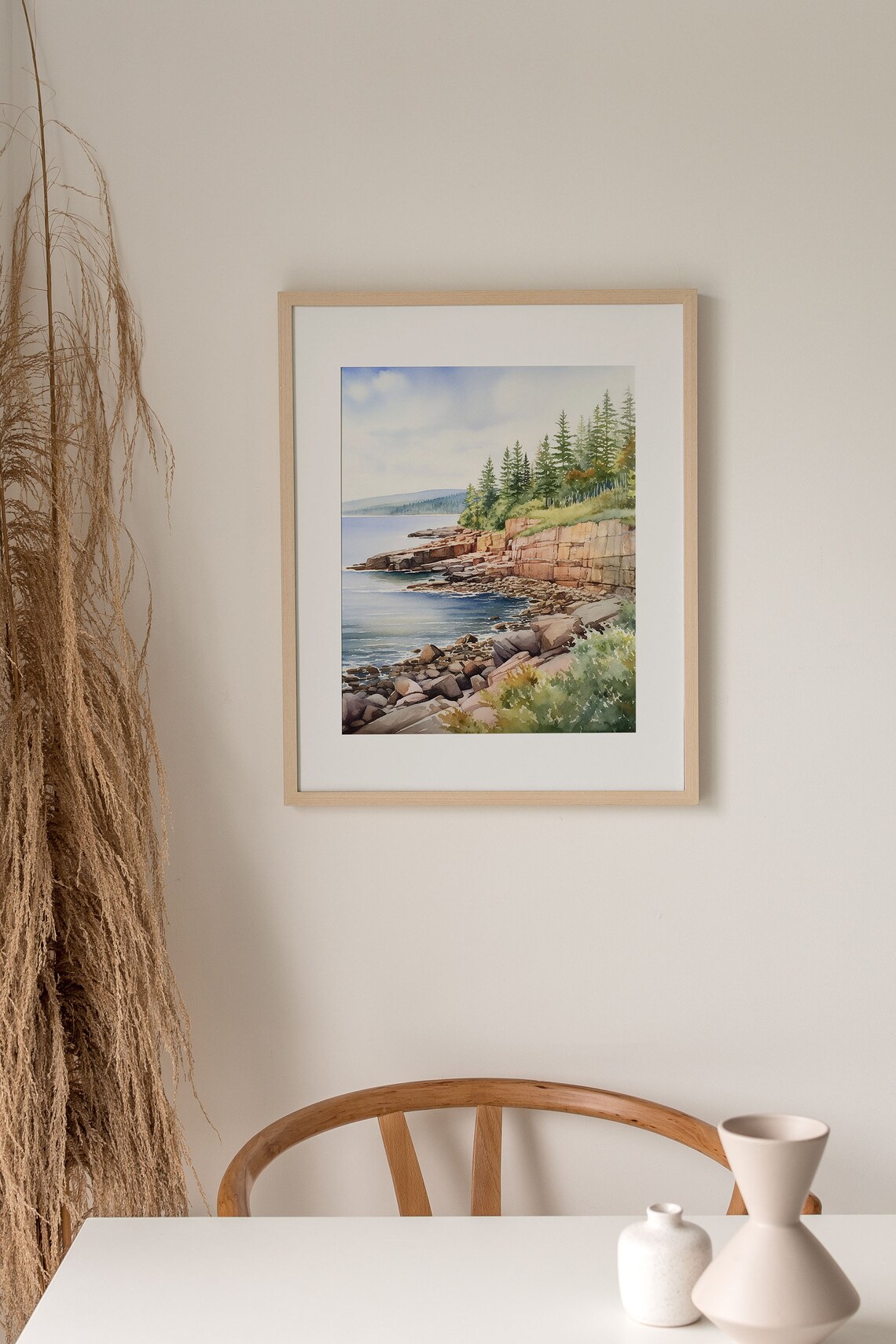 Otter Cliff Acadia Maine Watercolor Art Print - Image 4