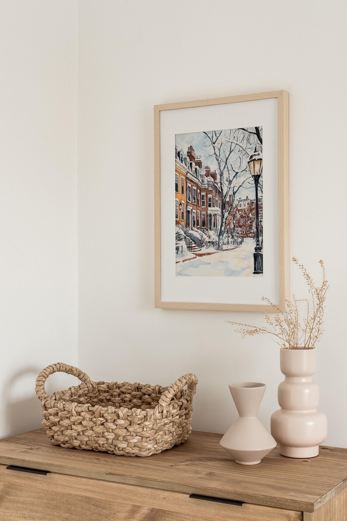Beacon Hill Boston Watercolor Street Scene Art Print - Image 3