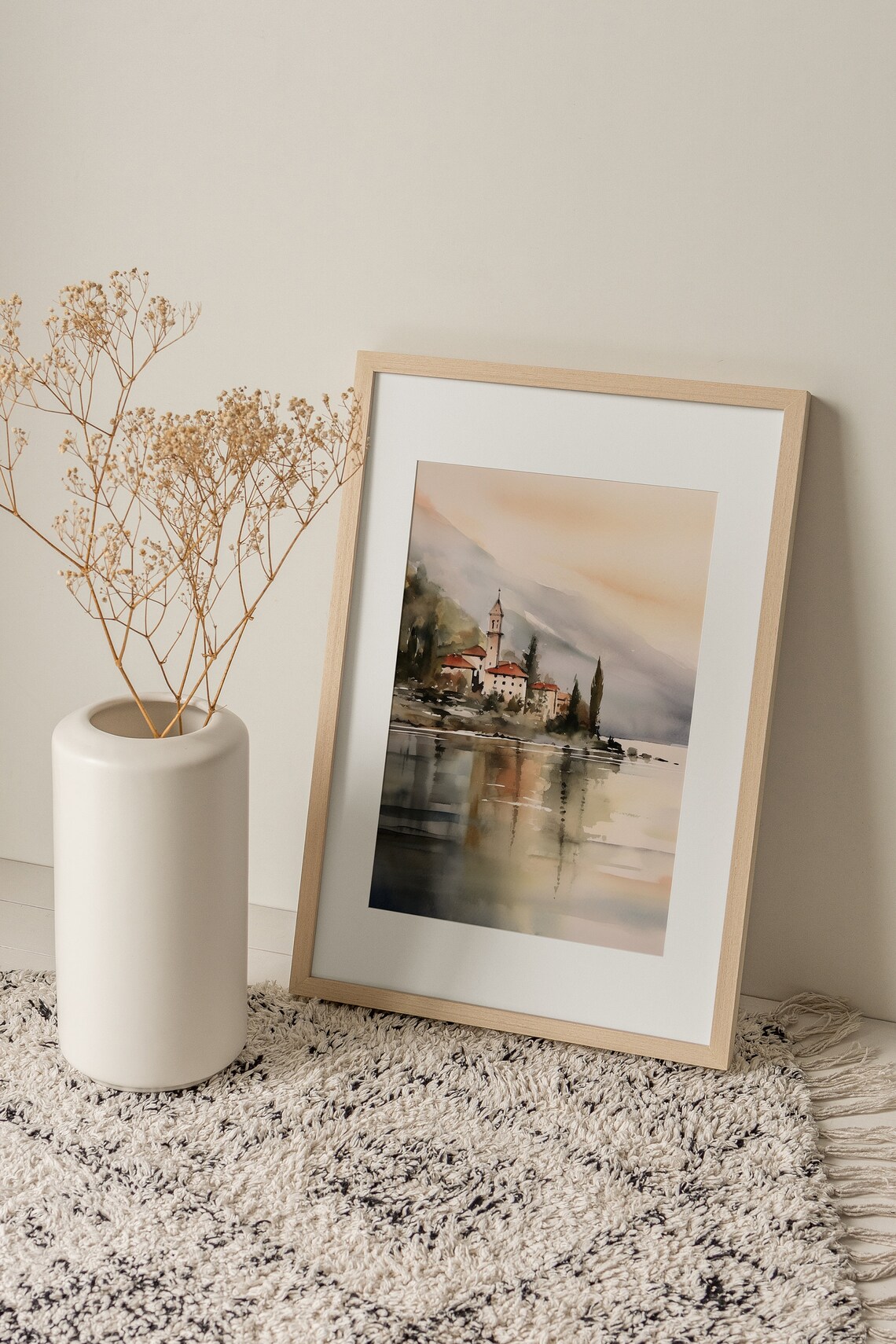Lake Como Watercolor Bellagio Art Print, Italy - Image 3