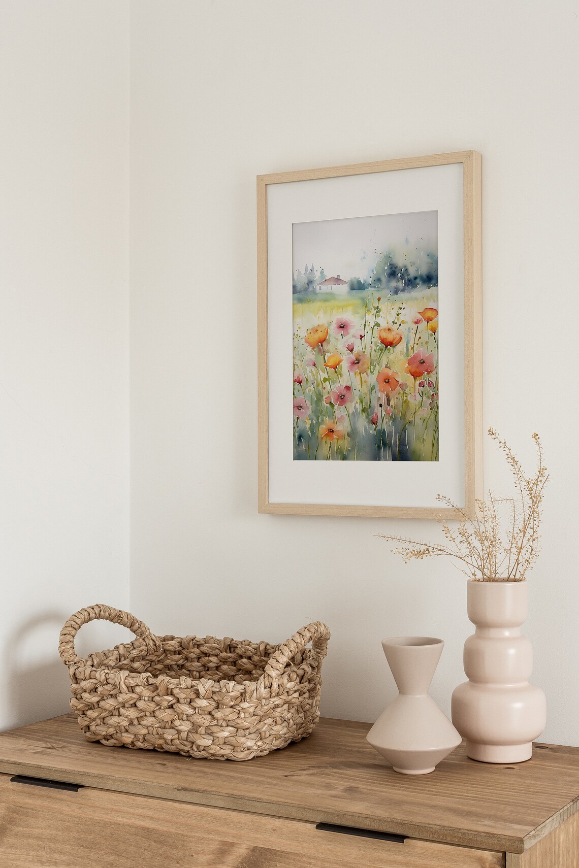 Meadow Farm Watercolor Art Print, French Farmhouse - Image 4