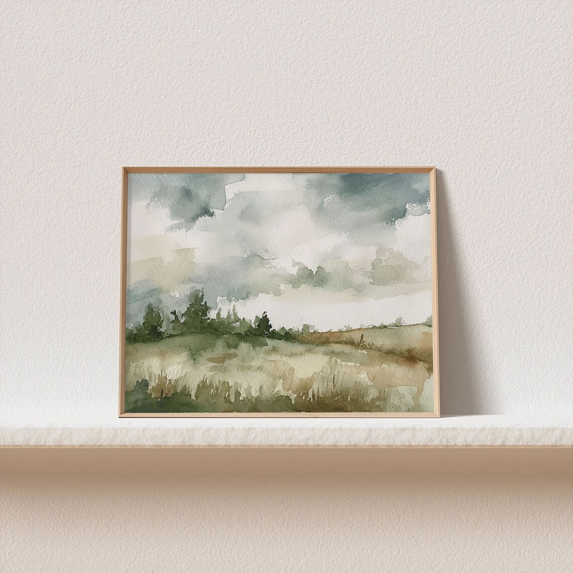 Countryside Painting Rustic Landscape Watercolor Art Print - Image 2