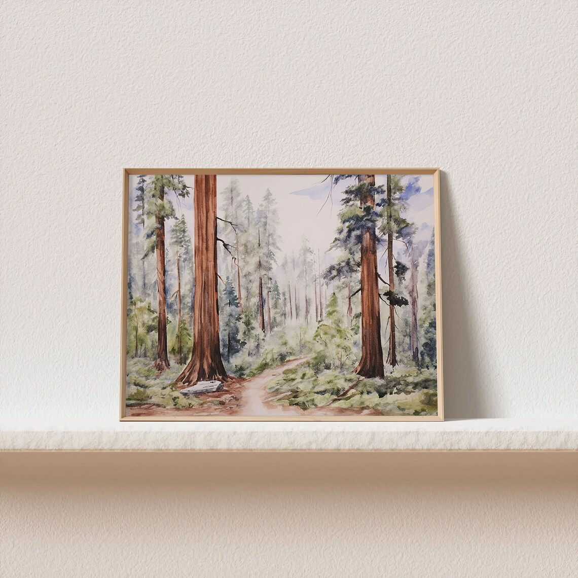 Sequoia Painting National Park Watercolor Art Print - Image 2