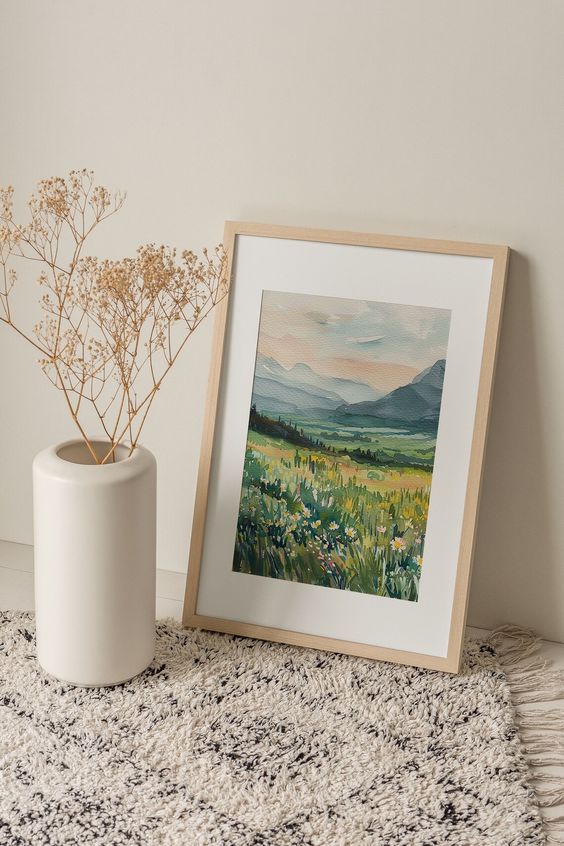 Rocky Mountains Spring Watercolor Art Print - Image 3