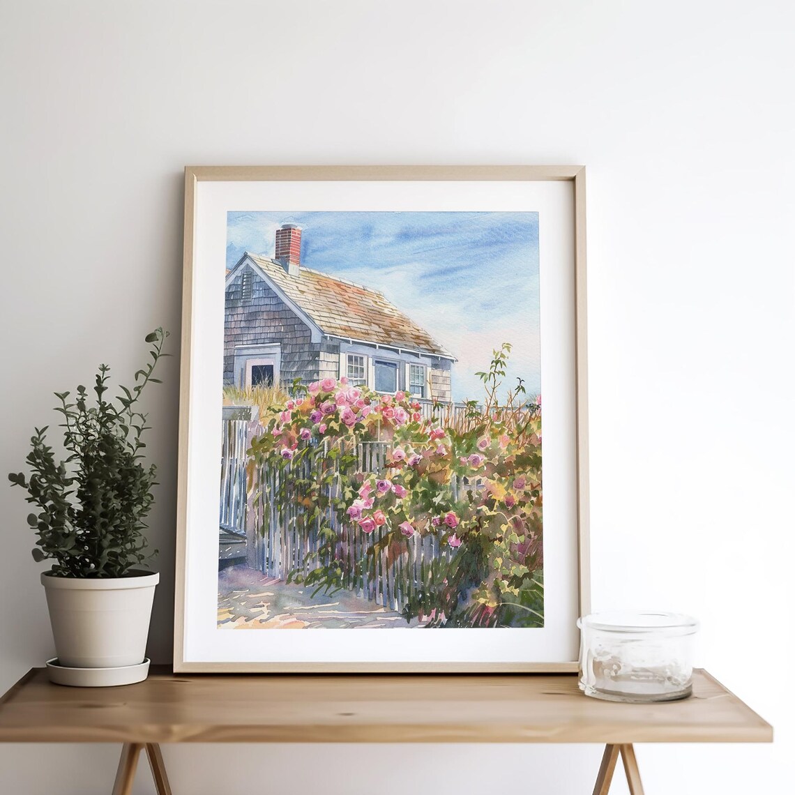 Beach House Painting Cape Cod Watercolor Art Print - Image 5