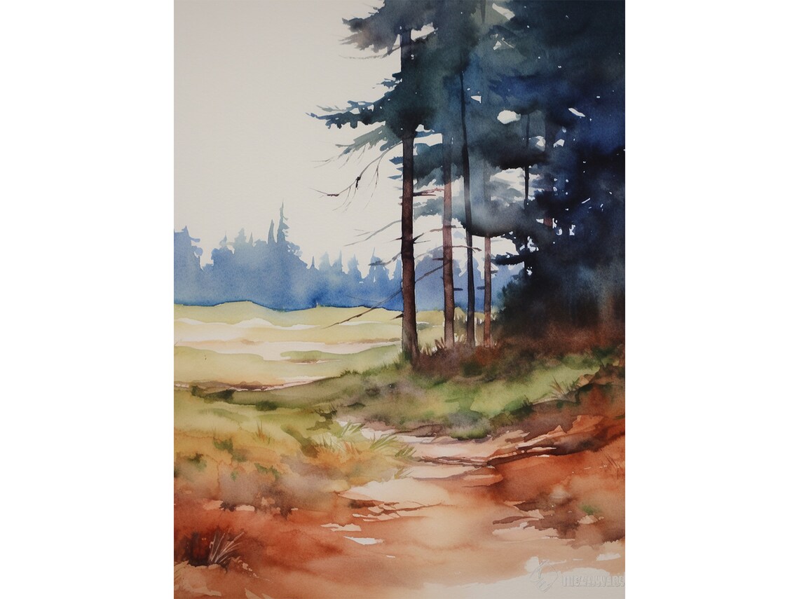 Kettle Moraine Forest Watercolor Landscape Art Print
