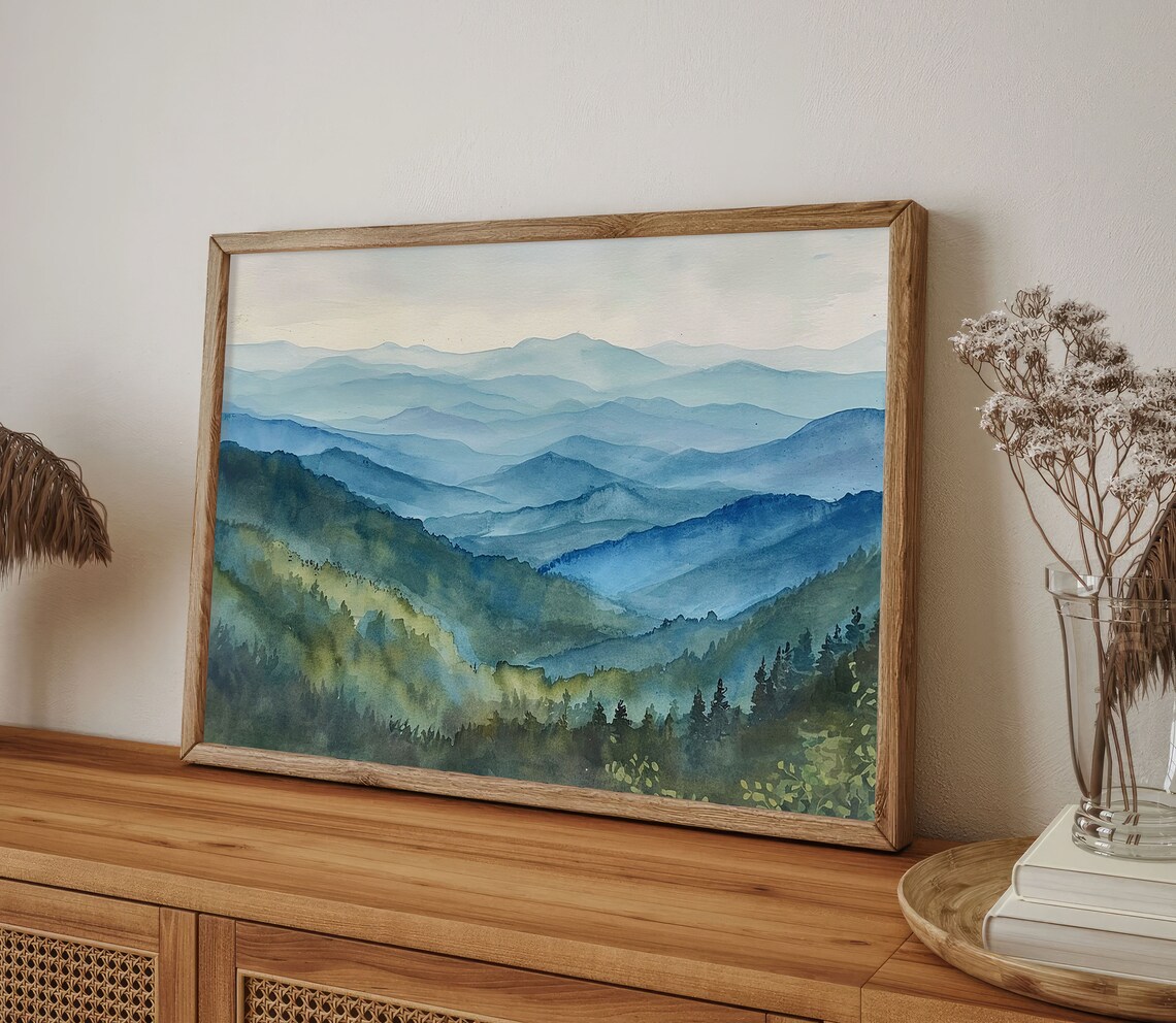 Blue Ridge Parkway Watercolor Wall Art Print - Image 3