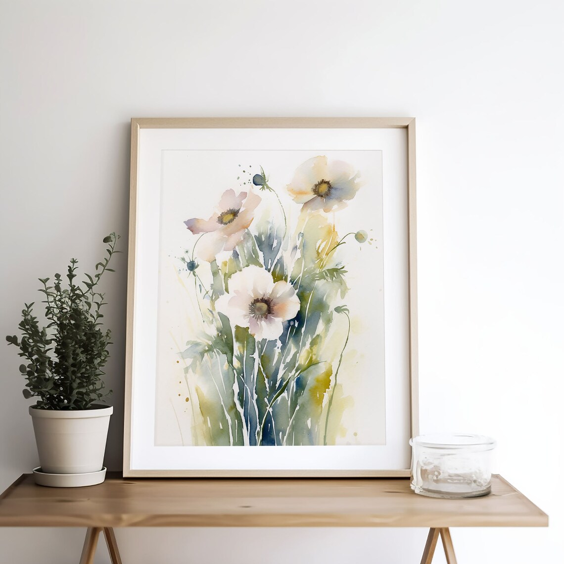 Anemone Floral Watercolor Art Print, Modern Farmhouse - Image 5