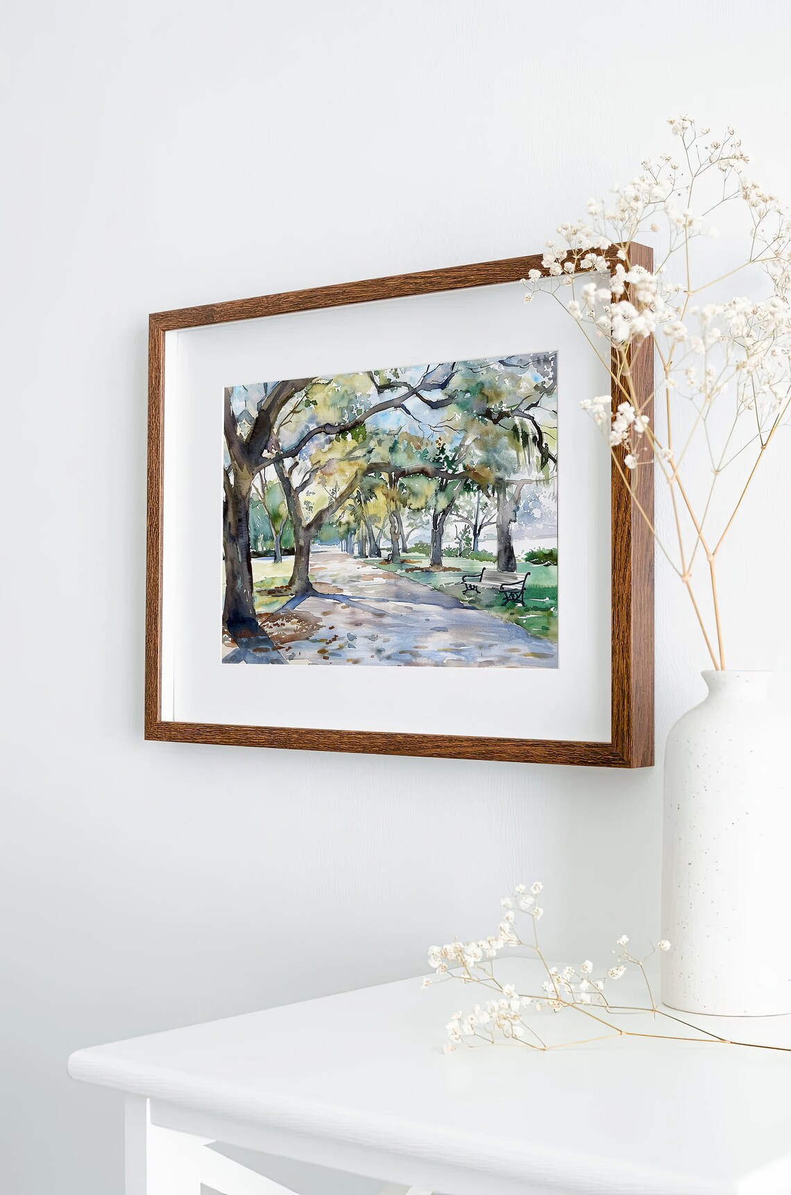 Charleston White Point Garden Watercolor Art Print - Image 2