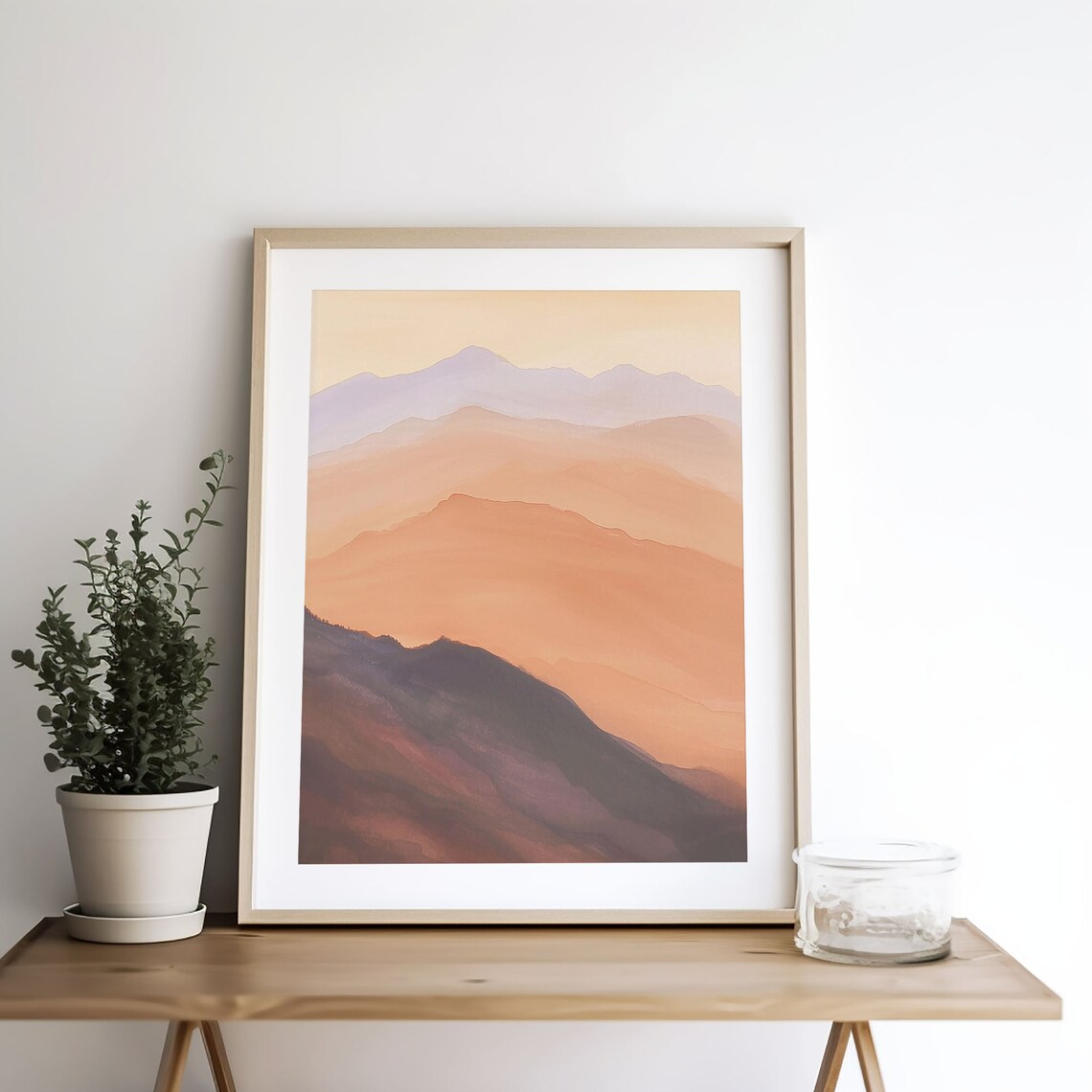 Smoky Mountains Sunrise Watercolor Art Print - Image 5