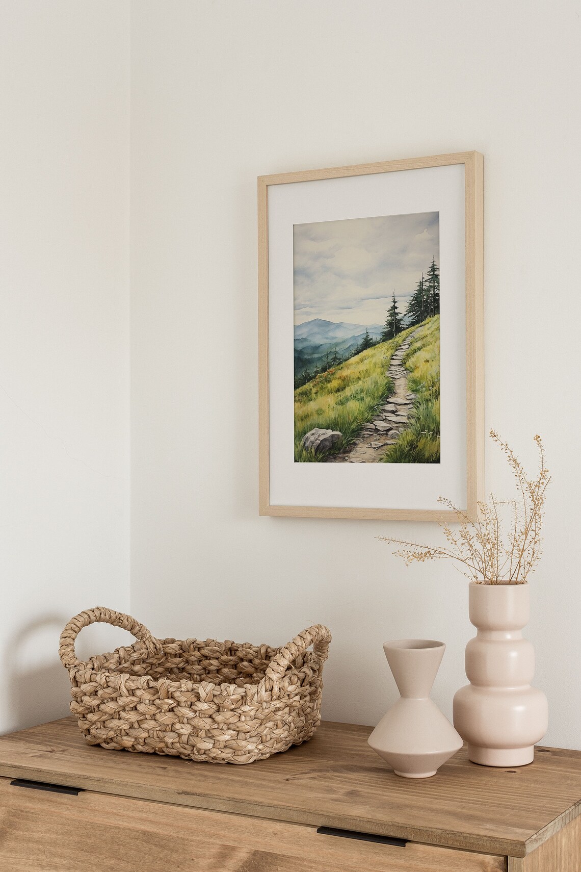 Appalachian Trail Blue Ridge Mountain Watercolor Art Print - Image 3