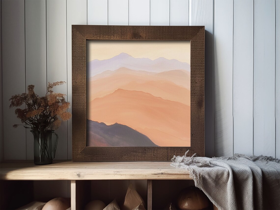 Smoky Mountains Sunrise Watercolor Art Print - Image 2
