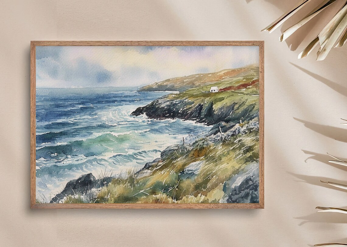 Wild Atlantic Way Ireland Coastal Watercolor Art Print - Image 2