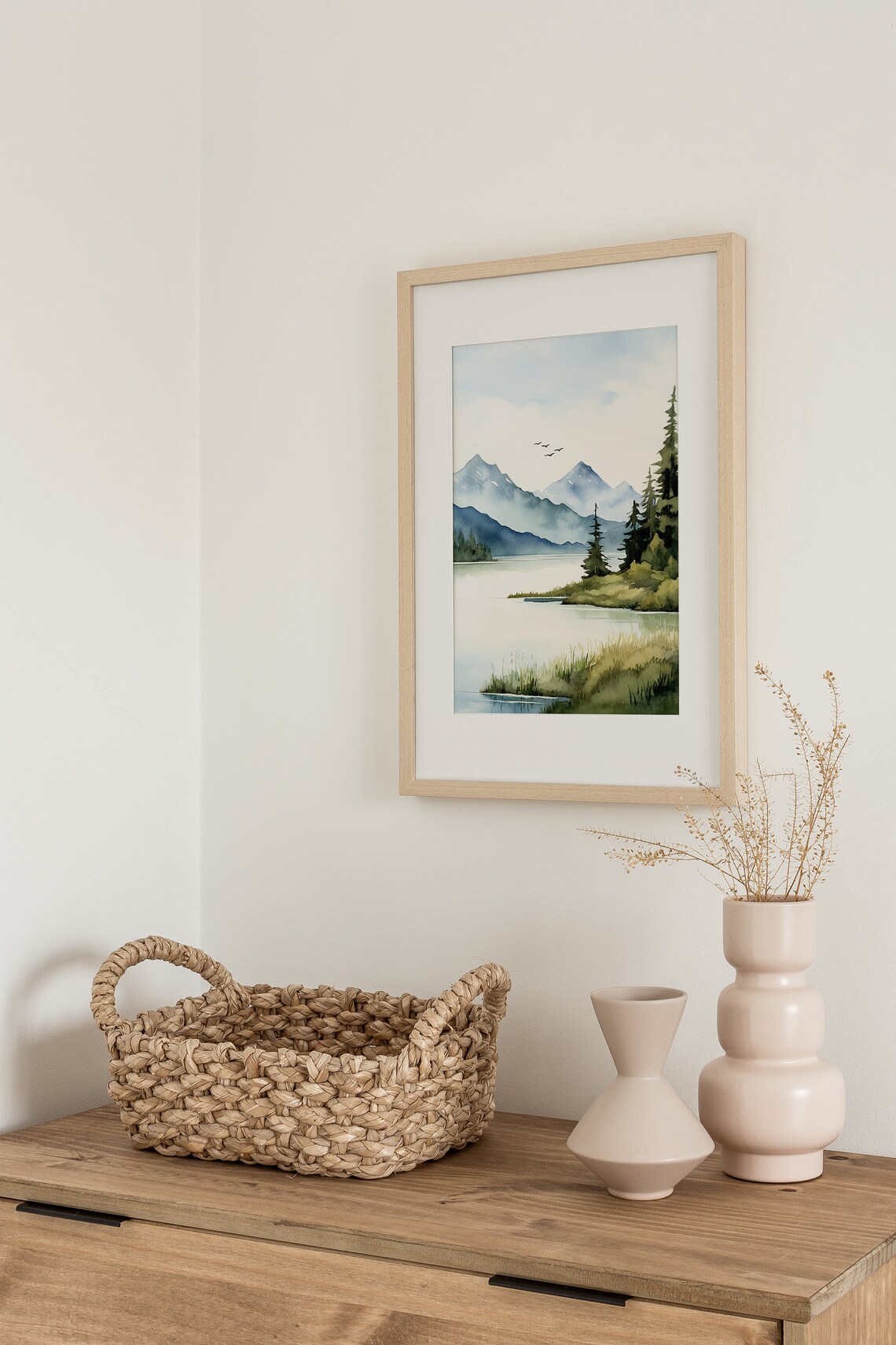 Lake Pend Oreille Watercolor Landscape Art Print - Image 2