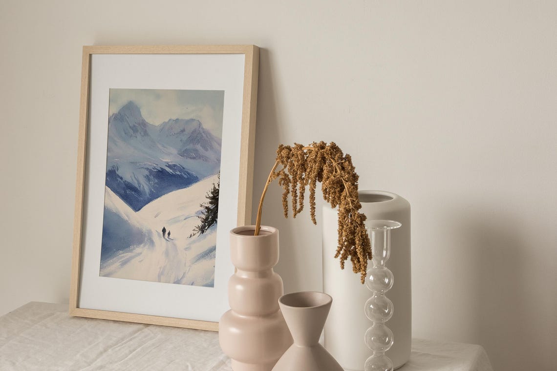 Jud Wiebe Trail Painting Winter Colorado Watercolor Art Print Snowy Mountains Landscape Wall Art Hiking Trail Art Hiker Gifts - Image 3