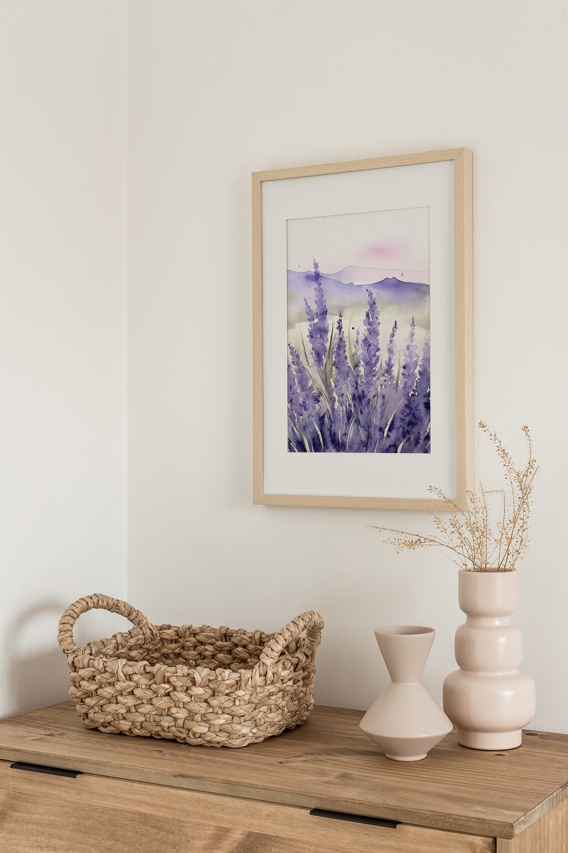 Lavender Valley Painting Oregon Mountain Field Poster - Image 3