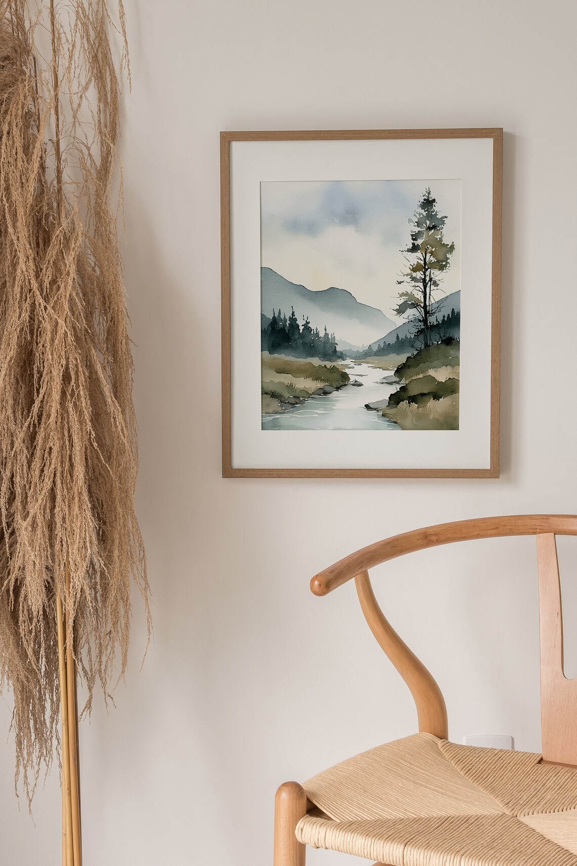 Idaho Mountain River Watercolor Art Print - Image 4
