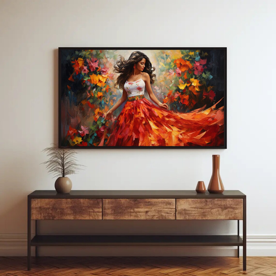 Mexican Folk Dance Woman, Traditional Art Print - Image 2