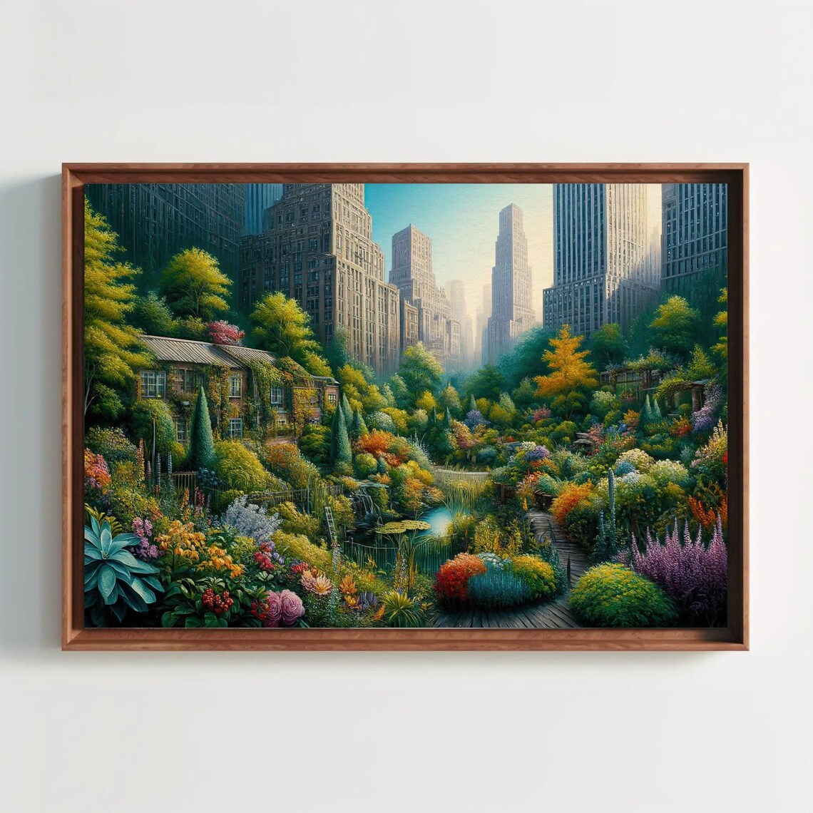 Dystopian City Reclaimed By A Garden Urban Jungle Art Poster