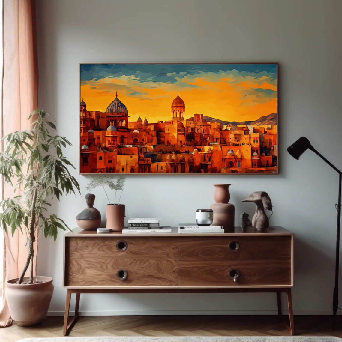 Rajasthan India Wall Art, Modern Oil Painting Print - Image 3