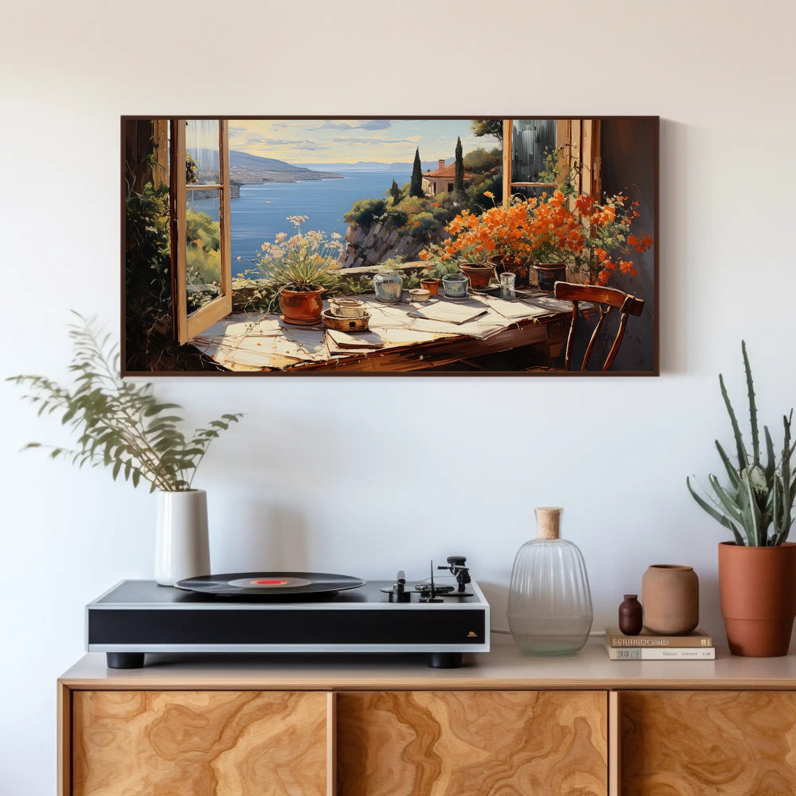 Artist Studio Balcony Overlooking Mediterranean Coast Poster - Image 3