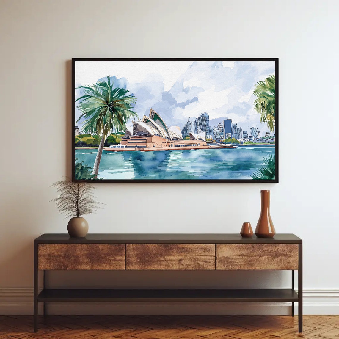 Sydney Opera House Harbor Watercolor Australian Landmark Poster - Image 2